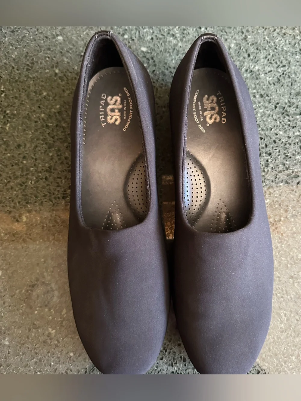 SAS Bliss Slip On Wedge Heel Comfort Shoes Black Women's size 11 M